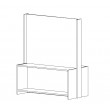 Free-standing Office Partition - Double Sided Open Shelves